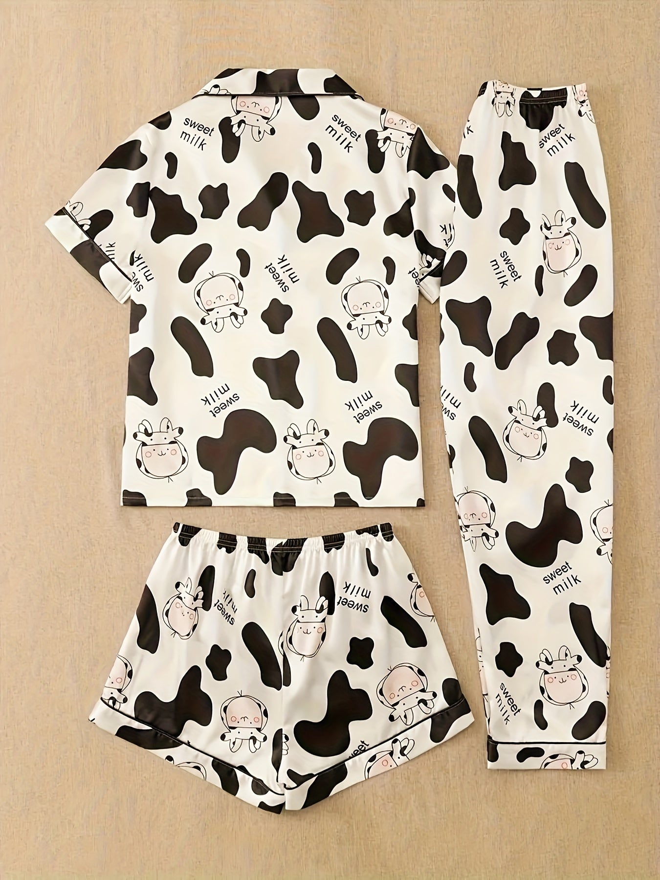 Cow & Mouse Print 3Pcs PJ Set ( Combo of 2)