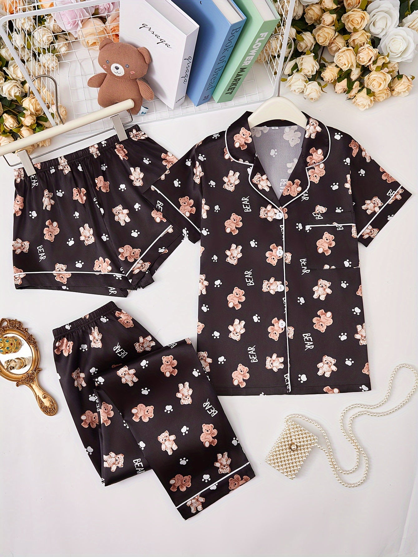 Beer & Pineapple Print 3Pcs PJ Set ( Combo of 2)