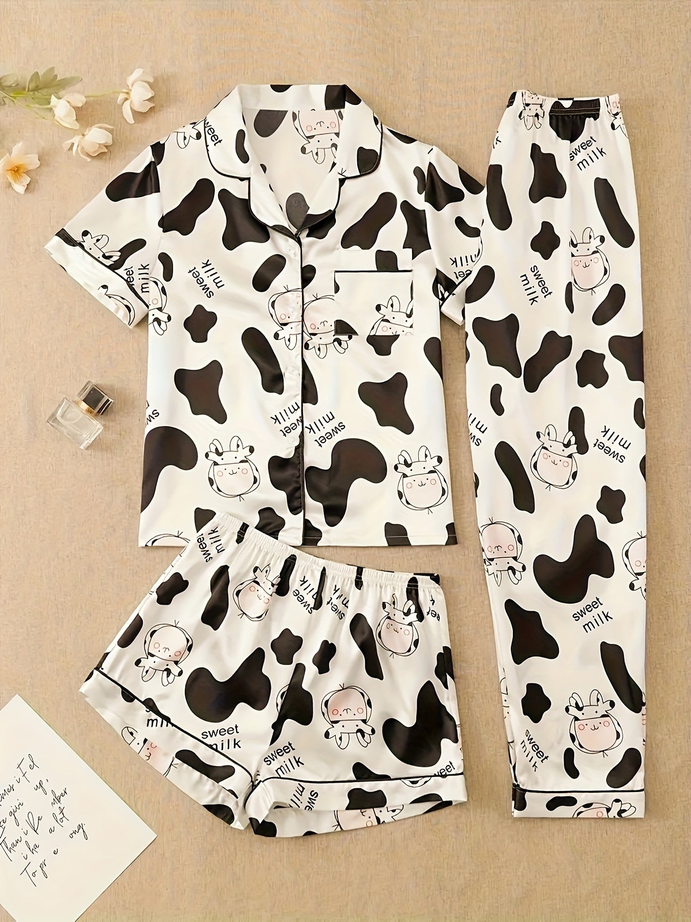 Cow & Mouse Print 3Pcs PJ Set ( Combo of 2)