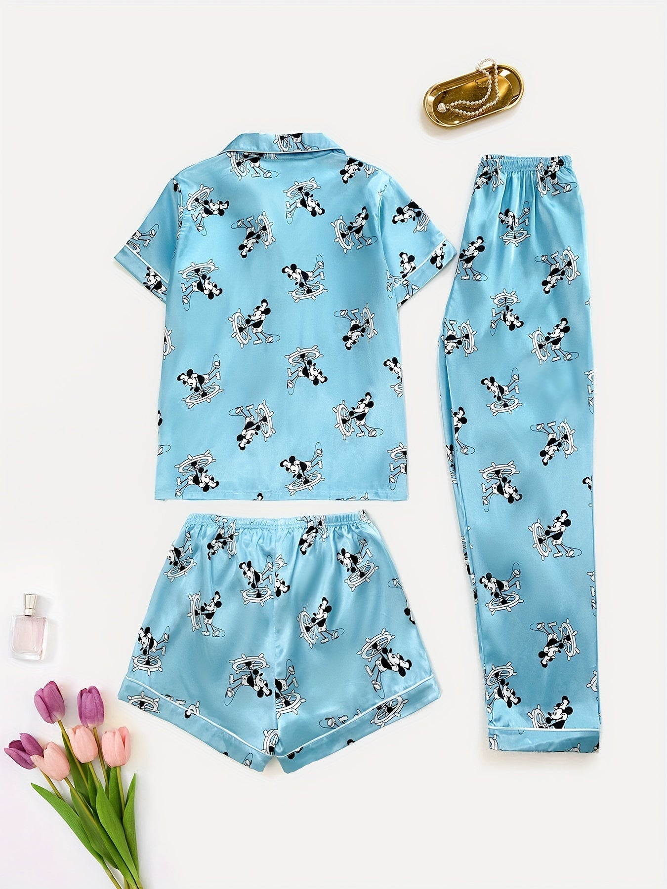 Cow & Mouse Print 3Pcs PJ Set ( Combo of 2)