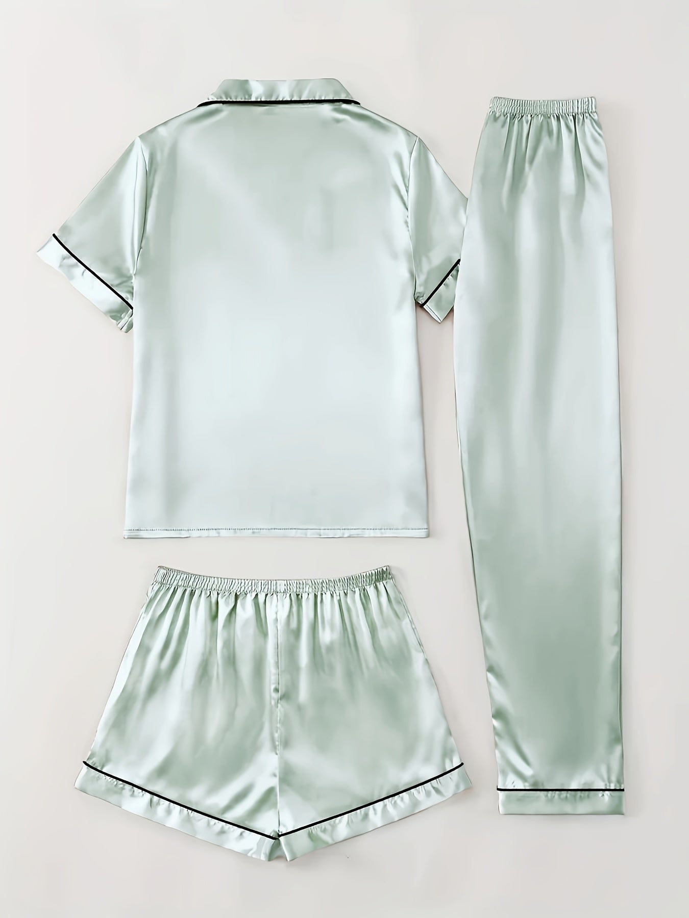 Cozy Solid Light Green & Coffee 3Pcs PJ Set ( Combo of 2)