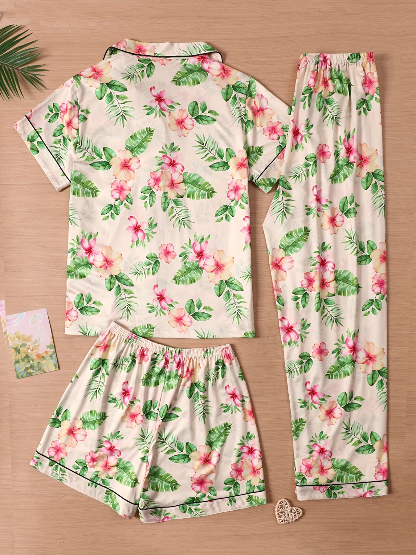 Cartoon Mouse & Floral Print 3Pcs PJ Set ( Combo of 2)