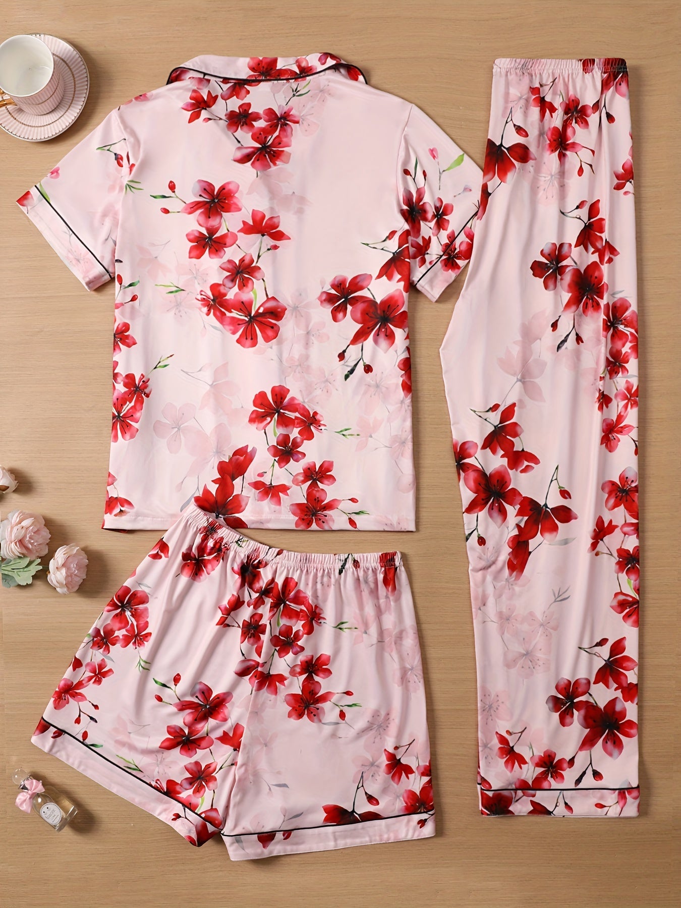 Floral Print 3Pcs PJ Set ( Combo of 2)