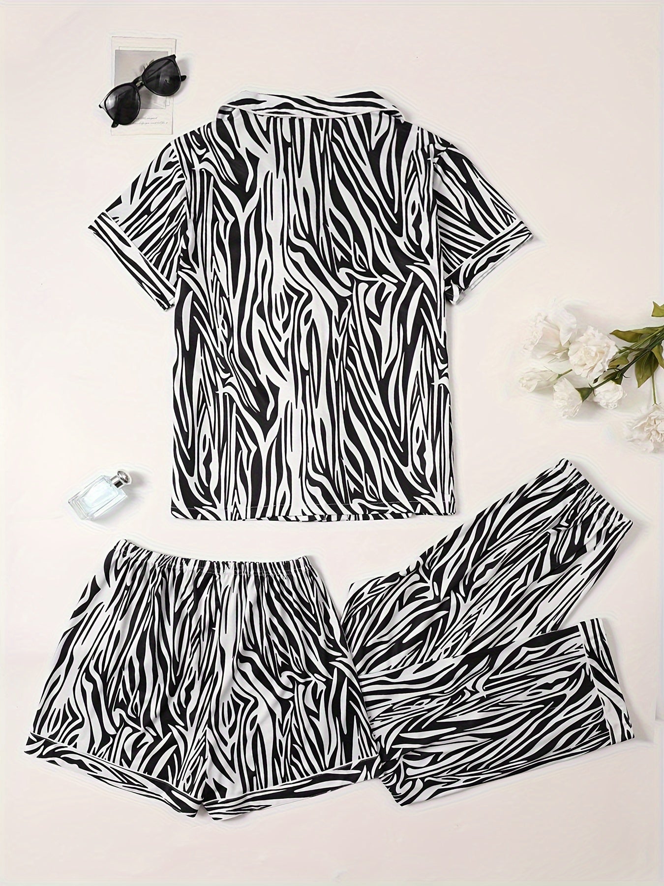 Leopard & Zebra Print 3Pcs PJ Set ( Combo of 2)